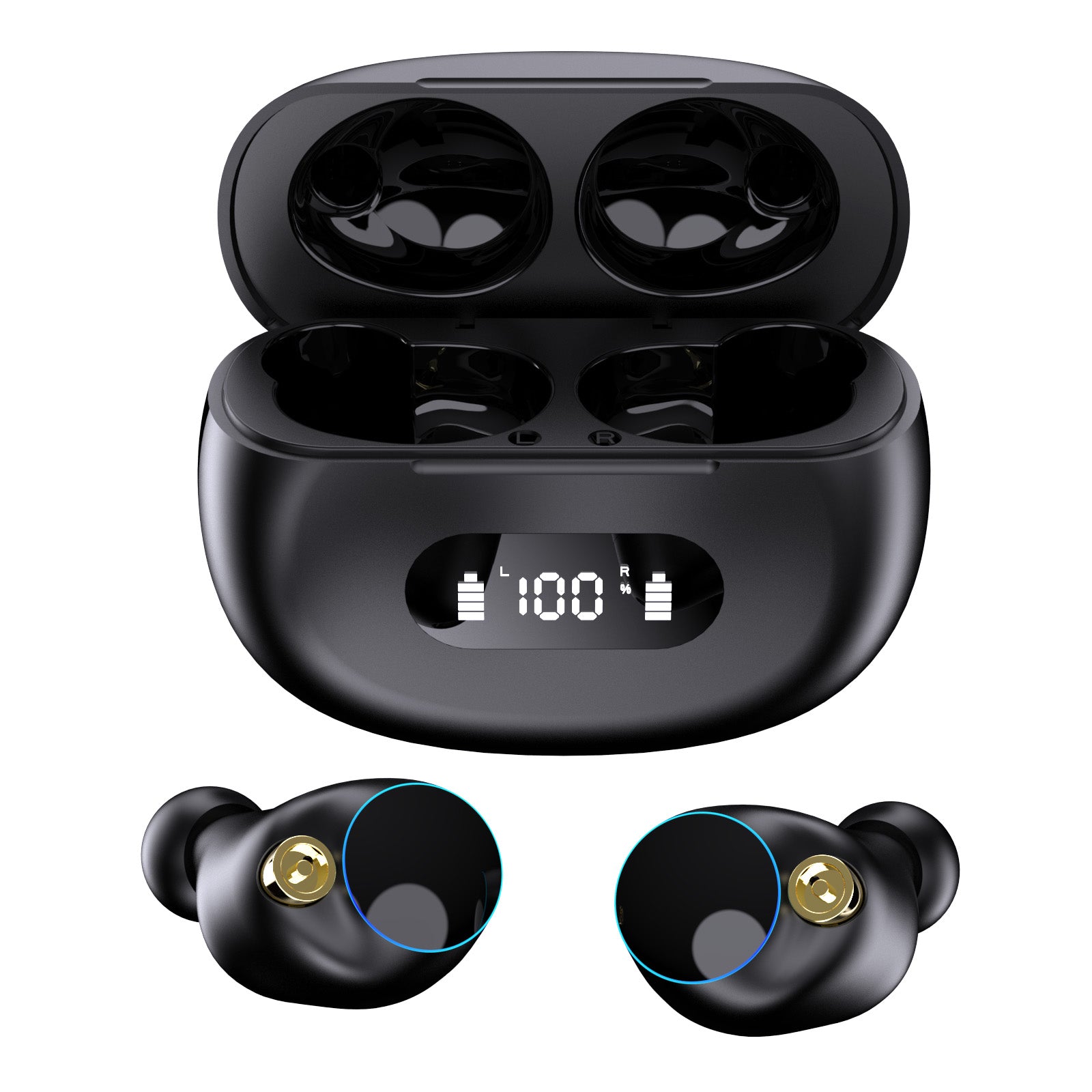 YYK-590 TWS Bluetooth 5.2 Earphone Noise Reduction Touch Controlled Headphone with HD Digital Display Charging Case YYK-590 TWS Bluetooth 5.2 Earphone Noise Reduction Touch Controlled Headphone with HD Digital Display Charging Case